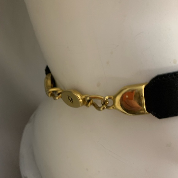 DIOR size M/L 29"-33" black leather chainlink BELT - Picture 4 of 15